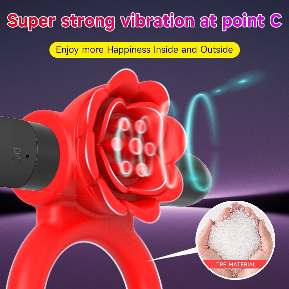 Vibrating Rose Penis Ring Clitoral Stimulation For Couple - Lurevibe