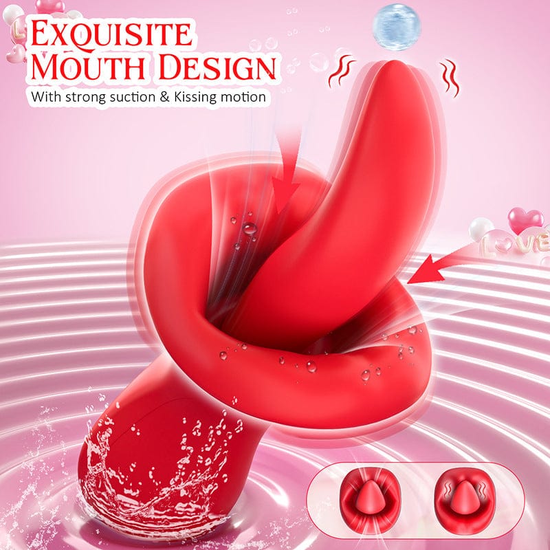 Big Mouth Clitoris Suction G Spot Vibrator with 10 Tongue Licking Modes - Lurevibe