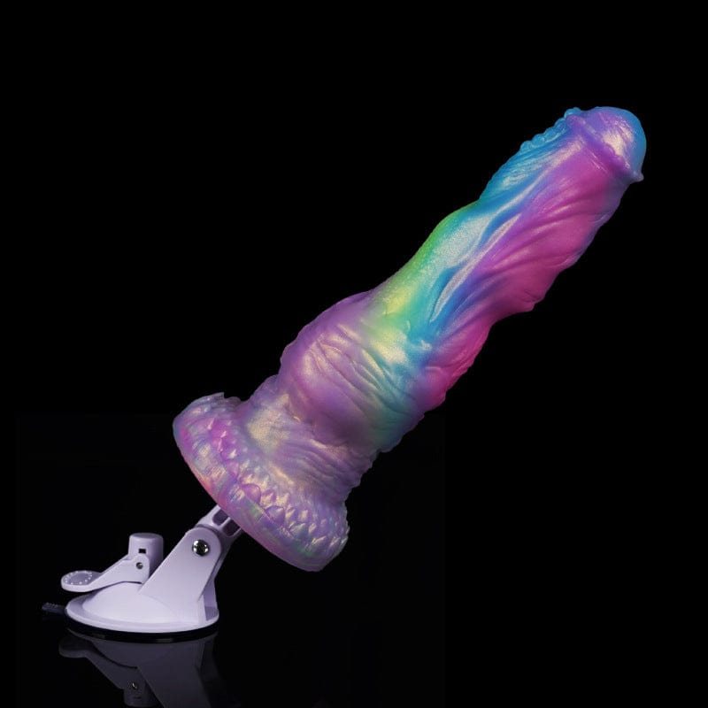 Mixed Color Monster Dildo Auto Thrusting Sex Machine With Suction Cup Base