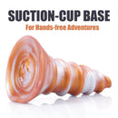 AIMITEX Gold Silicone Screw Super Thick Penis Butt Plug Anal Sex Toy - Lurevibe
