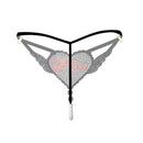 "Love You" Sexy Open Crotch Mesh Underwear With Pearls - Lurevibe