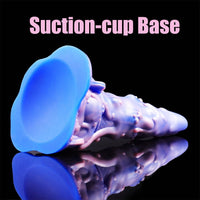 AIMITEX 7.48-inch Rainbow Ice Cream Liquid Silicone Fantasy Dildo Masturbation Massager - Lurevibe