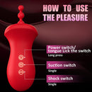 Big Mouth Clitoris Suction Anal Bead Vibrator with 10 Tongue Licking Modes - Lurevibe