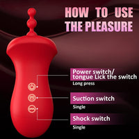Big Mouth Clitoris Suction Anal Bead Vibrator with 10 Tongue Licking Modes - Lurevibe