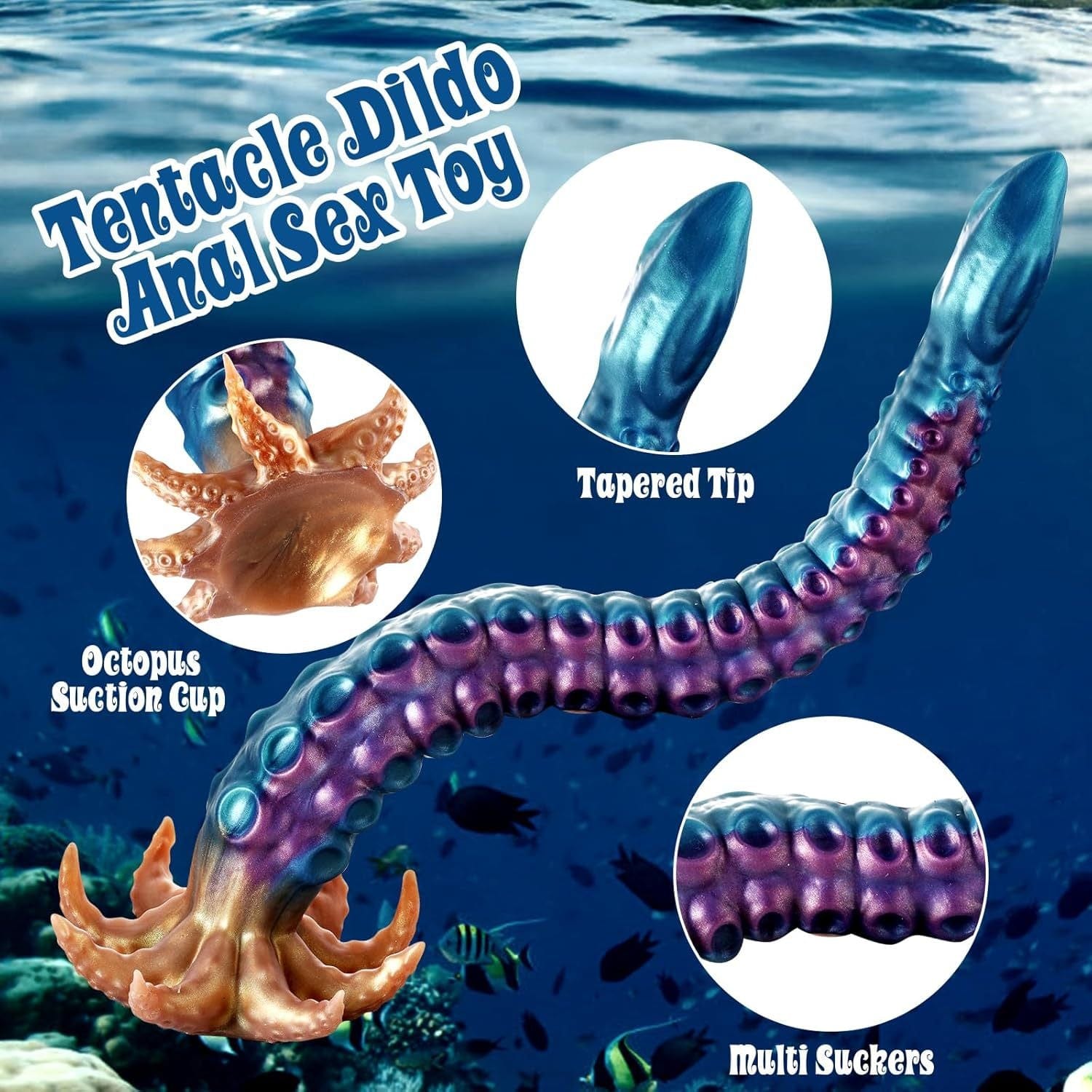 Realistic Tentacle Huge Fantasy Dildo Silicone Anal Dilator