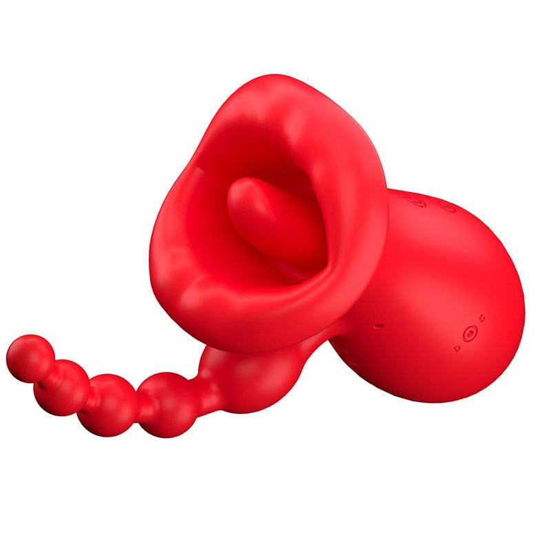 Big Mouth Clitoris Suction Anal Bead Vibrator with 10 Tongue Licking Modes - Lurevibe
