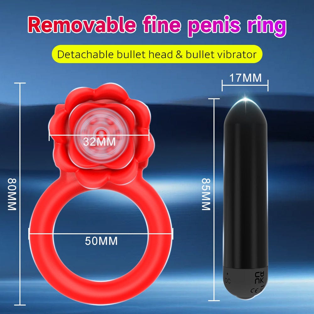Vibrating Rose Penis Ring Clitoral Stimulation For Couple - Lurevibe