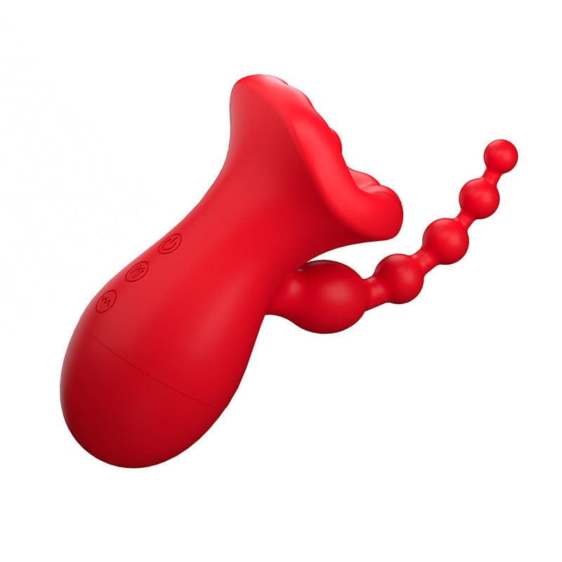 Big Mouth Clitoris Suction Anal Bead Vibrator with 10 Tongue Licking Modes - Lurevibe