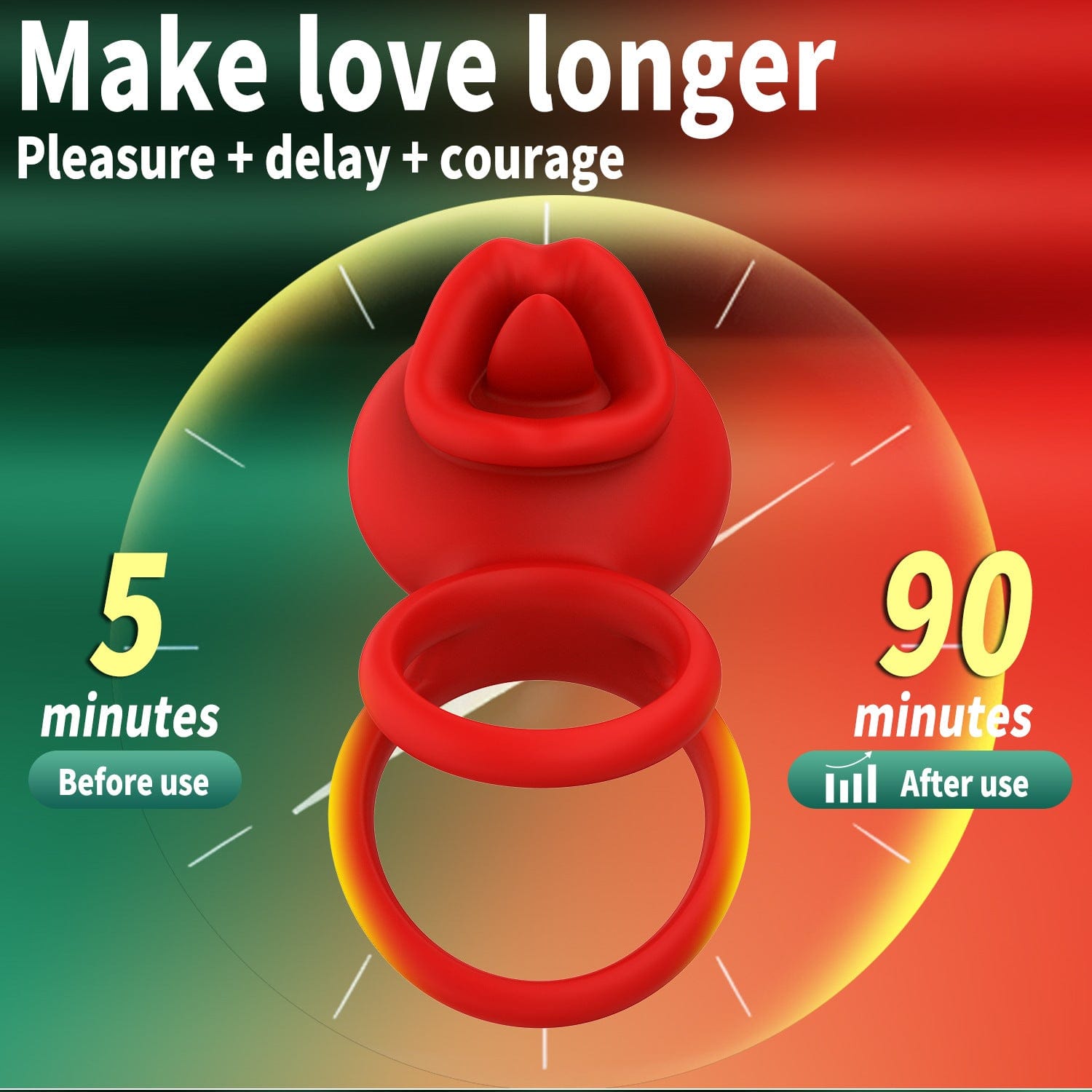 Cock Rings Clitoral Stimulator with Licking Mouth Pleasur with APP control - Lurevibe