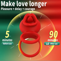 Cock Rings Clitoral Stimulator with Licking Mouth Pleasur with APP control - Lurevibe