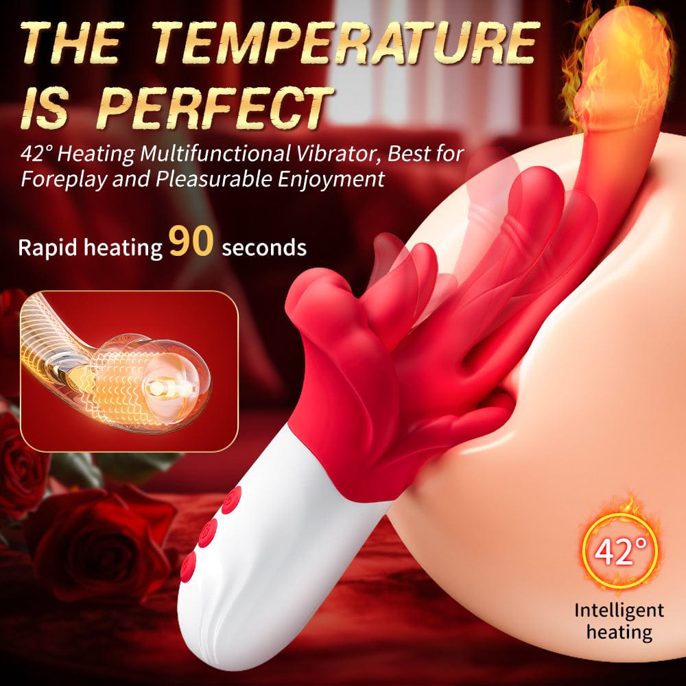 4 In 1 Rose Tongue Swing Vibrating G-Spot Clitoral Stimulation Dildo Machine - Lurevibe