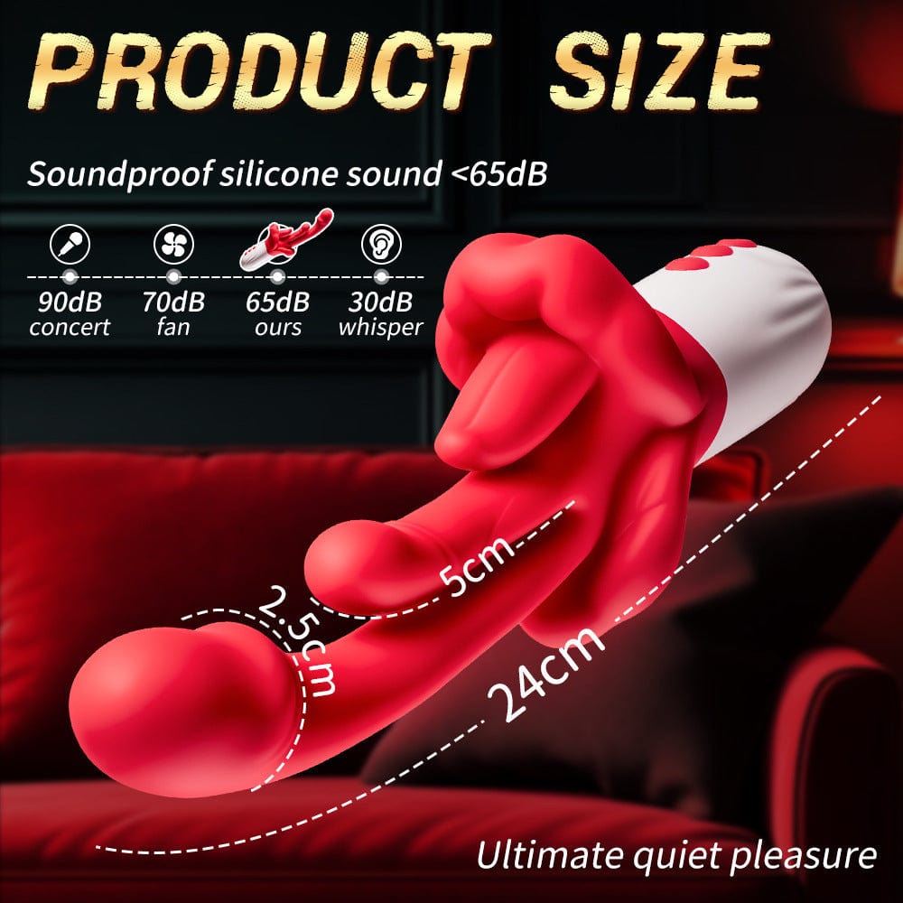 4 In 1 Rose Tongue Swing Vibrating G-Spot Clitoral Stimulation Dildo Machine - Lurevibe
