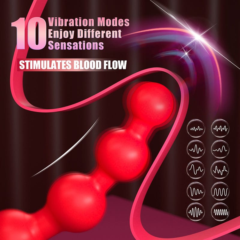 Big Mouth Clitoris Suction Anal Bead Vibrator with 10 Tongue Licking Modes - Lurevibe