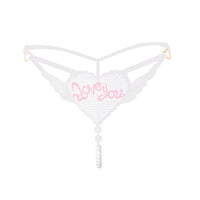 "Love You" Sexy Open Crotch Mesh Underwear With Pearls - Lurevibe