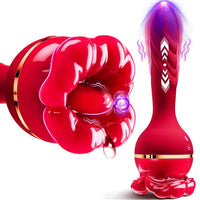 Lurevibe - Rose Tongue Licking Suction Vibrator G-spot Vibration Stimulator - Lurevibe