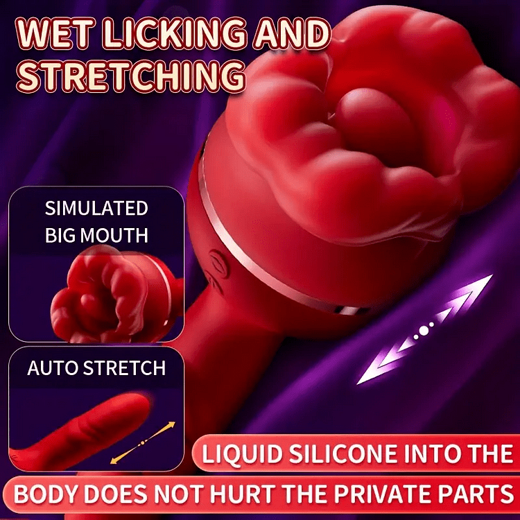 Lurevibe - Rose Tongue Licking Suction Vibrator G-spot Vibration Stimulator - Lurevibe