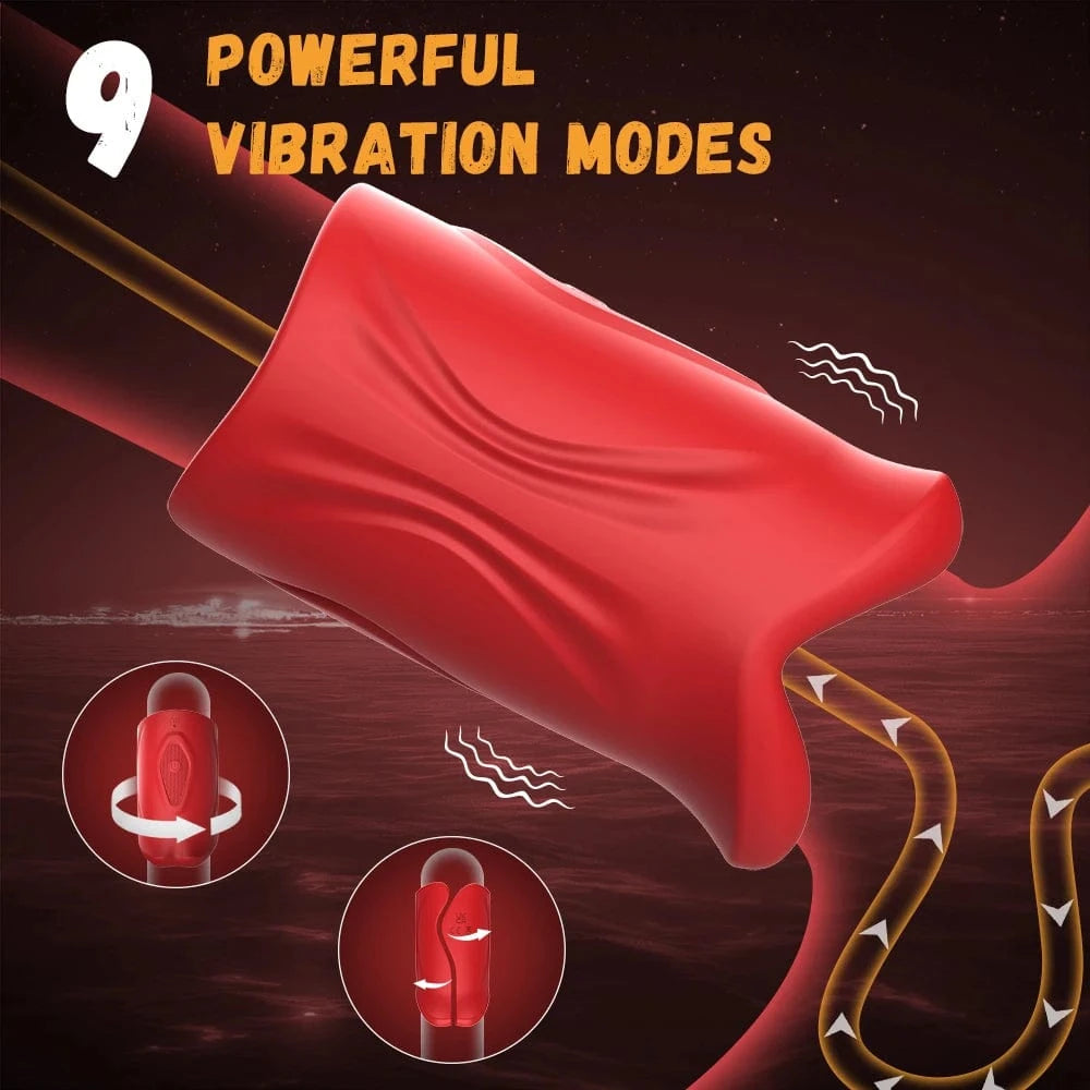 Penis Vibrator 2 in 1 APP Controlled Male Masturbator 9 Modes Lips Wrapping Waterproof - Lurevibe