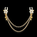 Pearl Petals Bells Nipple Clamps with Chain - Lurevibe