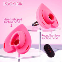 Lockink Pink Love-shaped Wearable Clitoral Suction Vibrator With Remote Control - Lurevibe