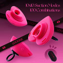Lockink Pink Love-shaped Wearable Clitoral Suction Vibrator With Remote Control - Lurevibe