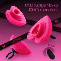 Lockink Pink Love-shaped Wearable Clitoral Suction Vibrator With Remote Control - Lurevibe