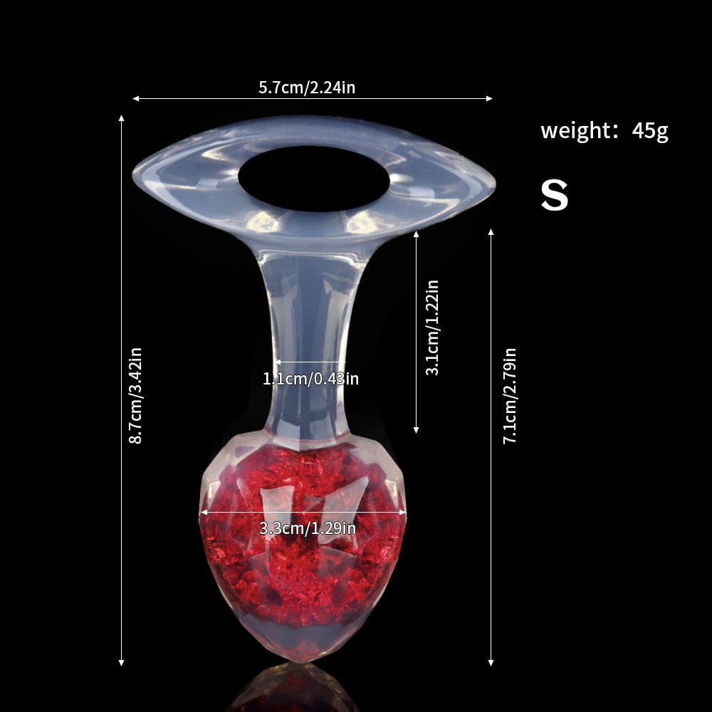 Aurora Faceted Diamond Crystal Silicone Anal Plug with Oval Pull-Loop Base - Lurevibe