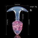 Aurora Ice Cream Spiral Textured Crystal Anal Plug with T-Bar Base - Lurevibe
