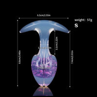 Aurora Bean Sprout Crystal Silicone Anal Plug with T-Bar Base - Lurevibe
