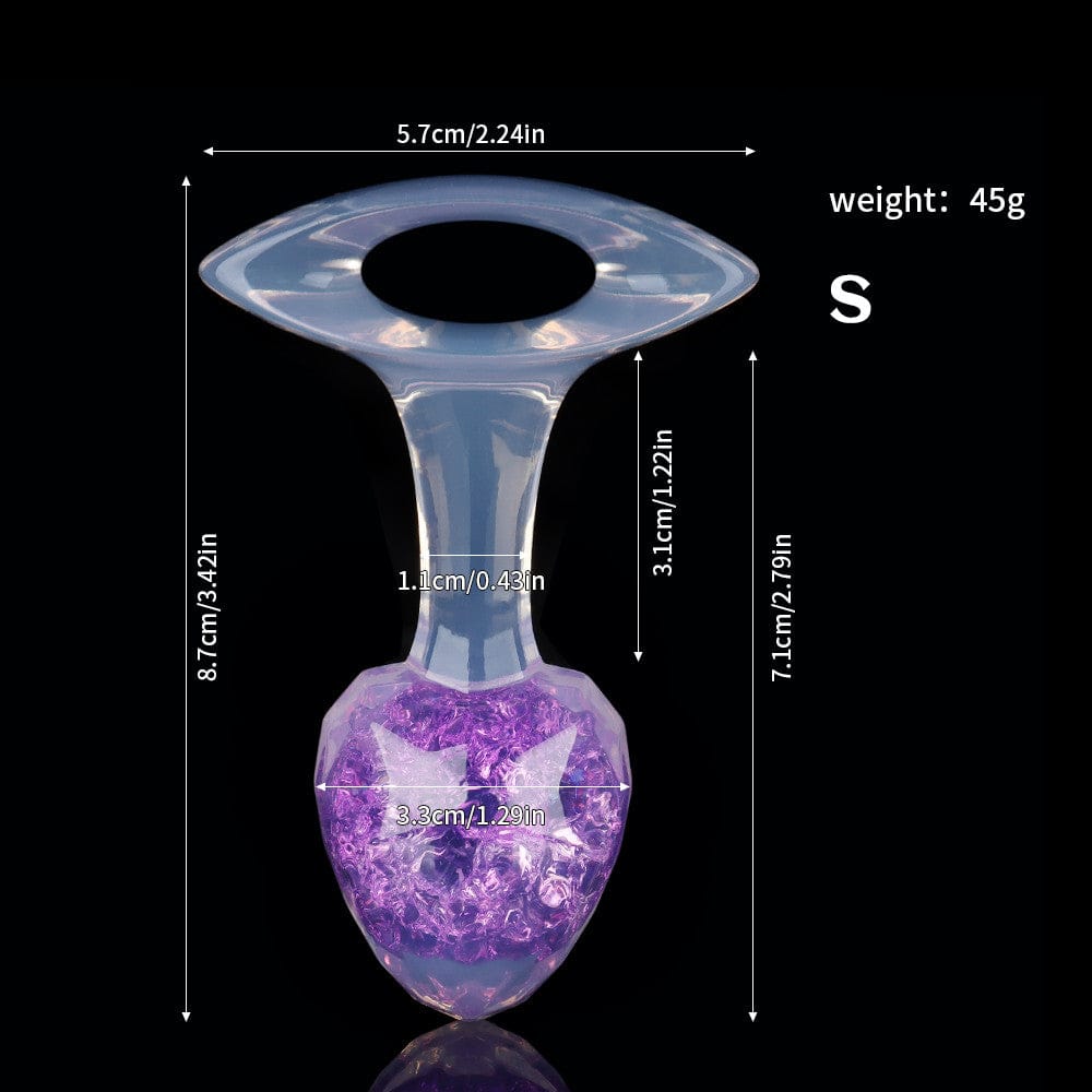 Aurora Faceted Diamond Crystal Silicone Anal Plug with Oval Pull-Loop Base - Lurevibe