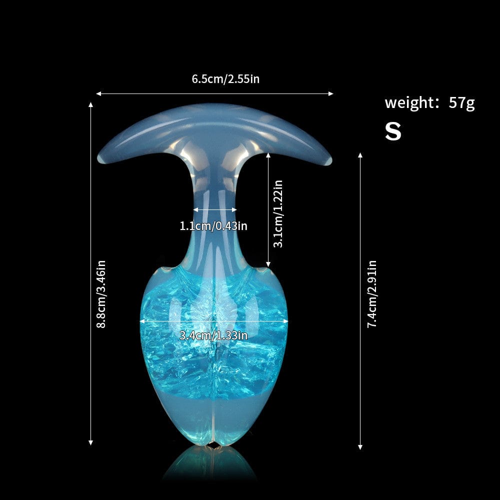 Aurora Bean Sprout Crystal Silicone Anal Plug with T-Bar Base - Lurevibe