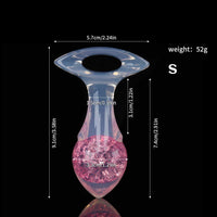 Aurora Drill Bit Crystal Silicone Anal Plug with Oval Pull Loop - Lurevibe