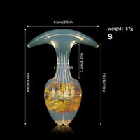 Aurora Bean Sprout Crystal Silicone Anal Plug with T-Bar Base - Lurevibe