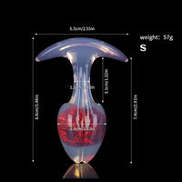 Aurora Bean Sprout Crystal Silicone Anal Plug with T-Bar Base - Lurevibe