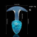 Aurora Ice Cream Spiral Textured Crystal Anal Plug with T-Bar Base - Lurevibe
