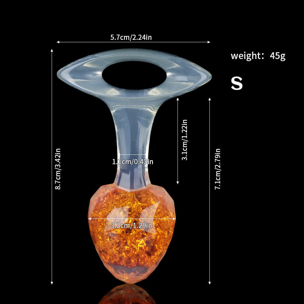 Aurora Faceted Diamond Crystal Silicone Anal Plug with Oval Pull-Loop Base - Lurevibe