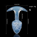 Aurora Ice Cream Spiral Textured Crystal Anal Plug with T-Bar Base - Lurevibe