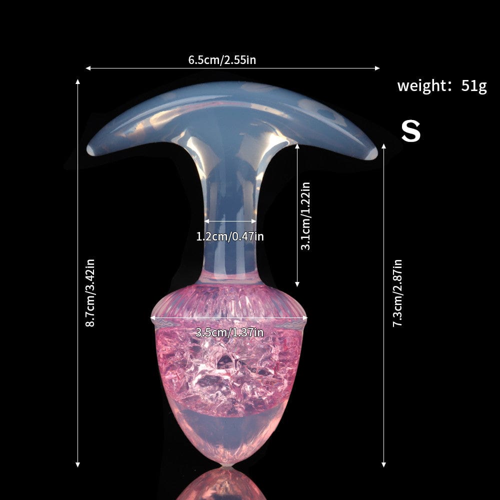 Aurora Chestnut Crystal Silicone Anal Plug with T-Bar Base - Lurevibe
