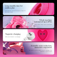 Lockink Pink Love-shaped Wearable Clitoral Suction Vibrator With Remote Control - Lurevibe