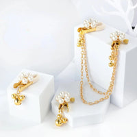 Pearl Petals Bells Nipple Clamps with Chain - Lurevibe