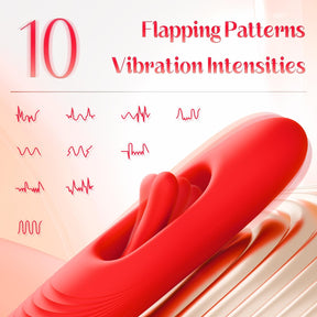 Lurevibe - Rose Muncher Lip Tongue Suction Vibrator With Patting Dildo Vibrator - Lurevibe