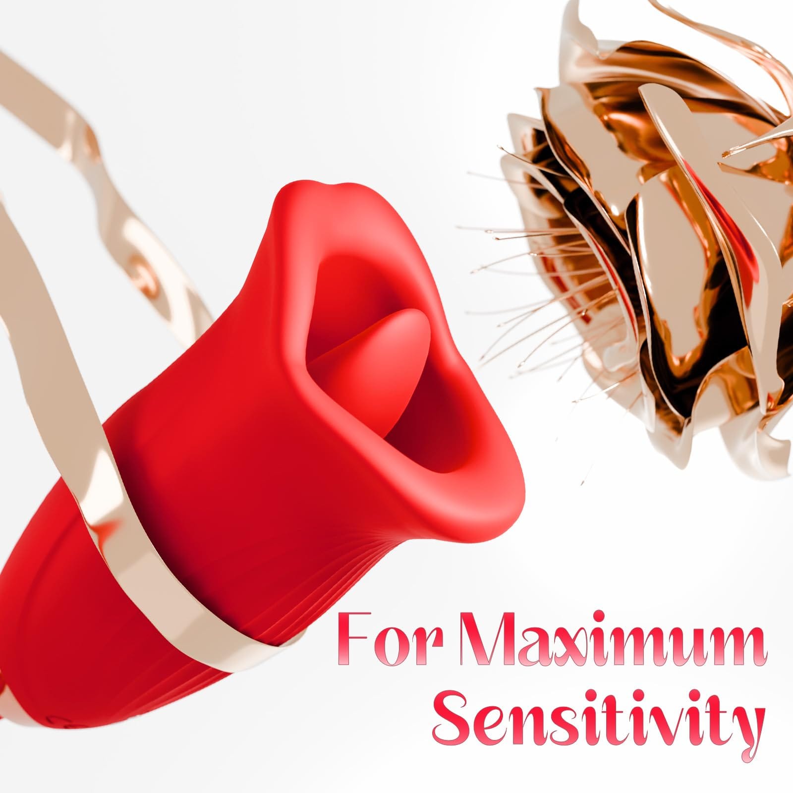 Lurevibe - Rose Muncher Lip Tongue Suction Vibrator With Patting Dildo Vibrator - Lurevibe