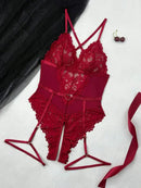 Sheer Lace Bodysuit Lingerie - Lurevibe