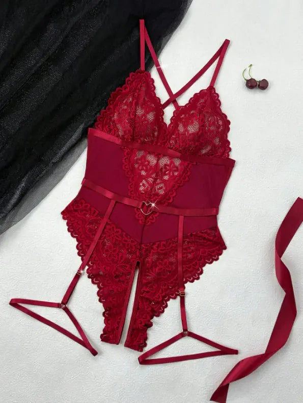 Sheer Lace Bodysuit Lingerie - Lurevibe