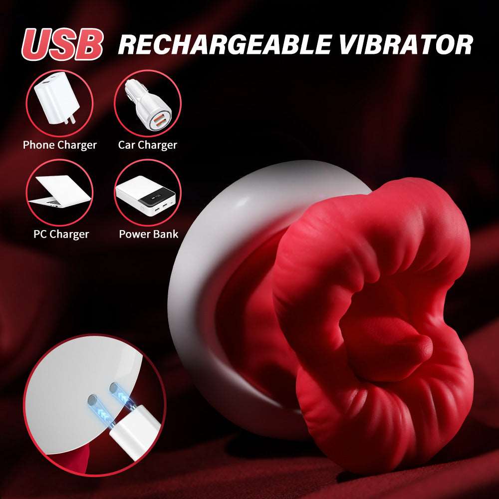 Lurevibe - Big Mouth Upgraded Tongue Licking Vibrator for Women with 8 Vibrating Tongue Licking Modes - Lurevibe