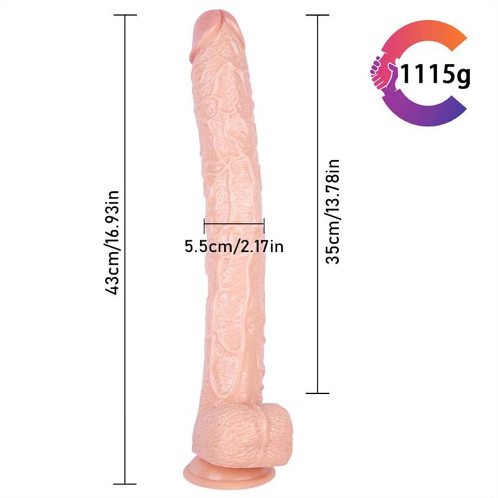 16.93 Inch Strap On Huge PVC Dildo - Lurevibe