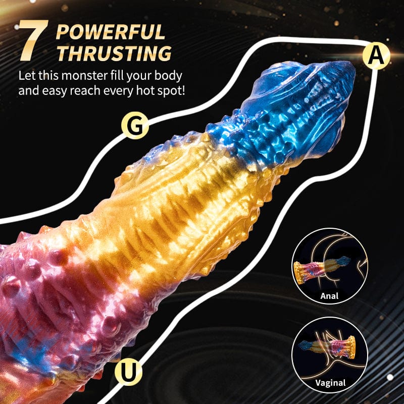 Colorful Golden Phoenix Electric Telescopic Vibrating Dildo With Remote Control - Lurevibe