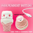 Peachy Bunny Ice Cream Cone Clitoral Suction Heating Vibrator - Lurevibe
