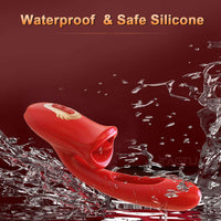 Lurevibe -  Rose Kiss 3 In 1 Rose Hollowed Out Kiss Tongue Vibrator