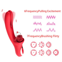 3 In 1 Clit Tickling G Spot Wiggling Dildo Vibrator - Lurevibe
