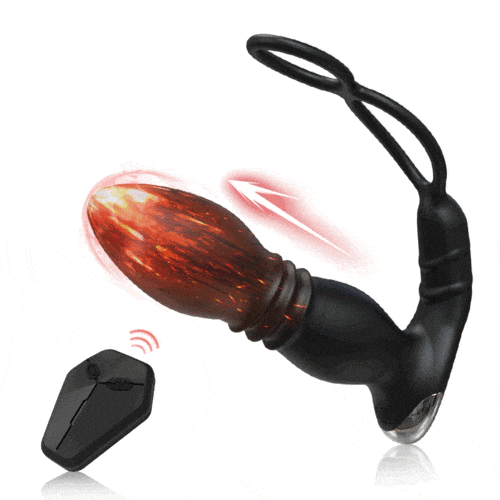 Iphisi New Double Ring Sperm Locking Ring Prostate Massager App Remote Control Telescopic Anal Plug Vibrator Sex Toy - Lurevibe